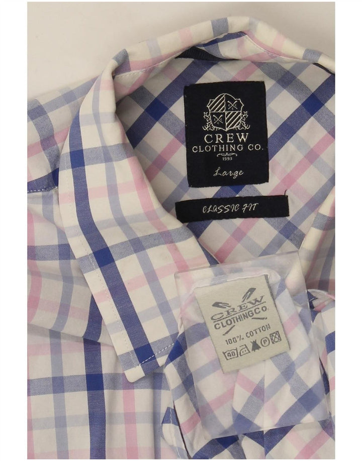 Crew Clothing Chemise classique pour homme en coton à carreaux multicolores