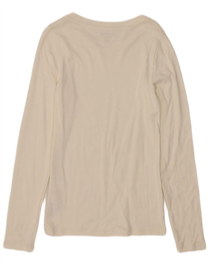 J. Crew Haut à manches longues pour femme Perfect Fit UK 12 Coton blanc moyen