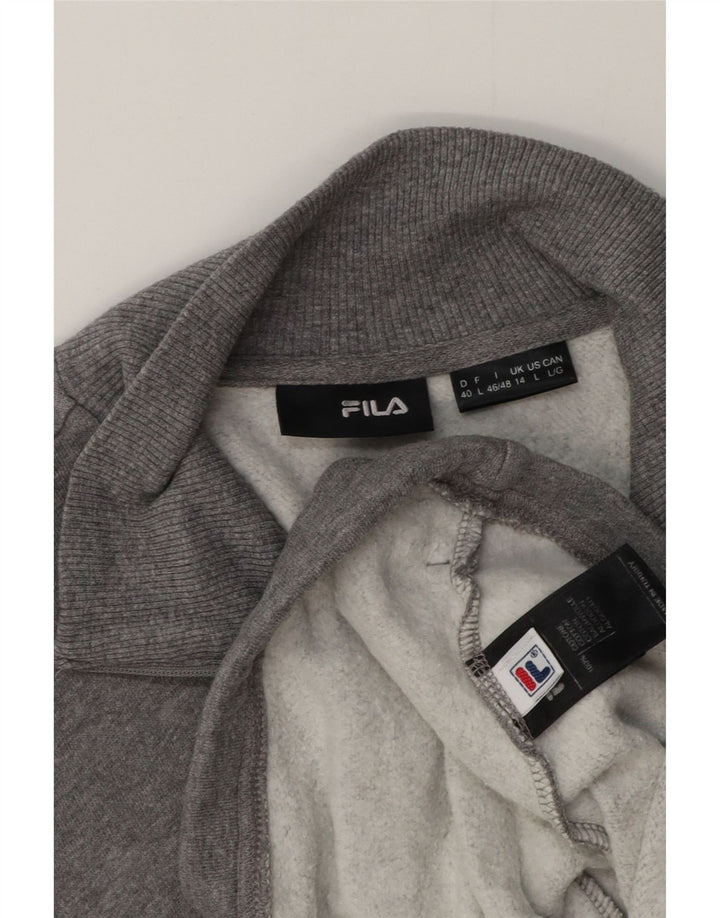Fila Veste de survêtement pour femme UK 14 Large Gris Moucheté Coton
