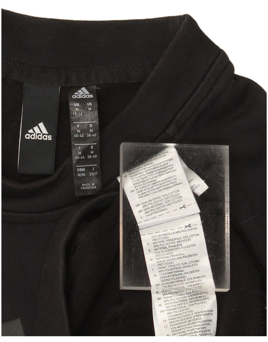 ADIDAS Sweat-shirt graphique pour femme UK 12/14 en coton noir moyen