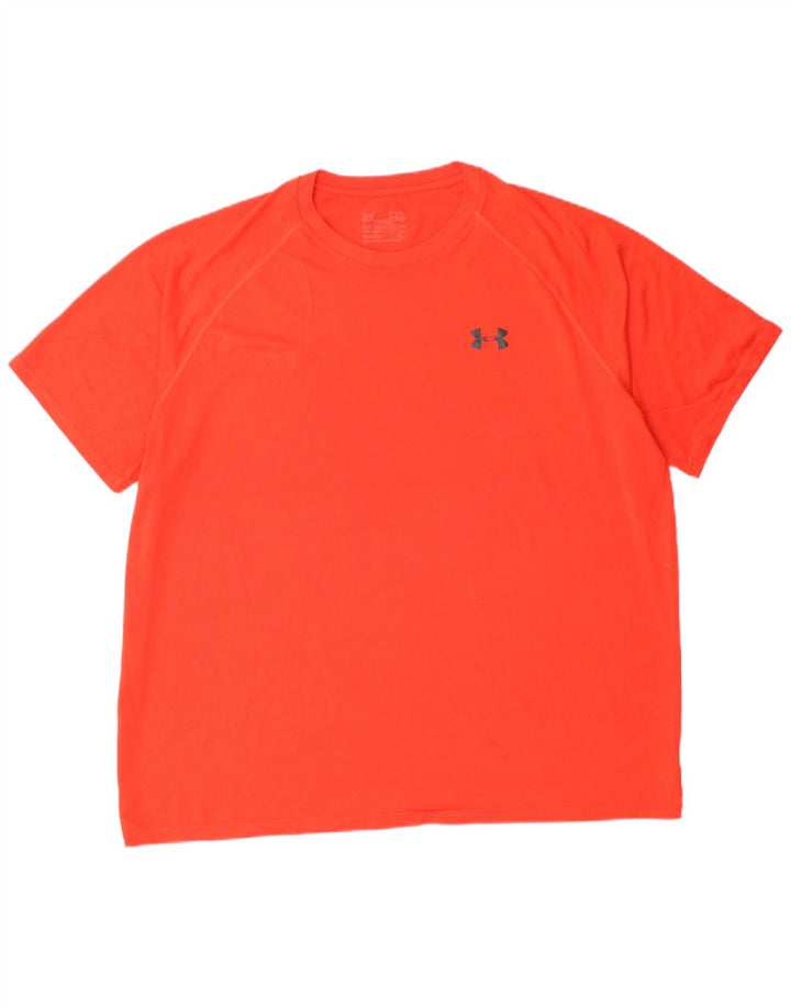 UNDER ARMOUR T-Shirt Homme Top XL Orange Polyester