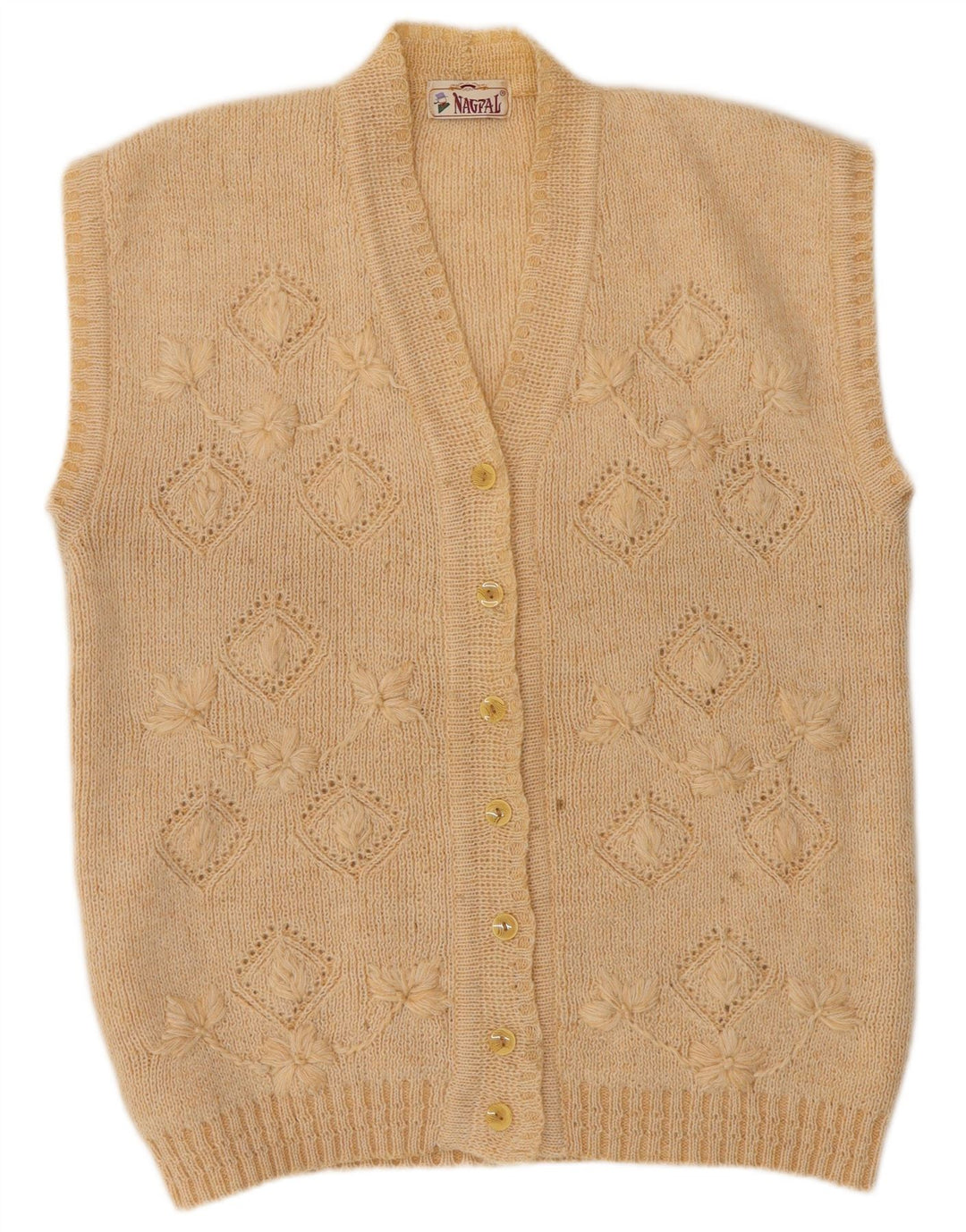 NAGPAL Cardigan sans manches pour femme UK 16 Grand beige floral
