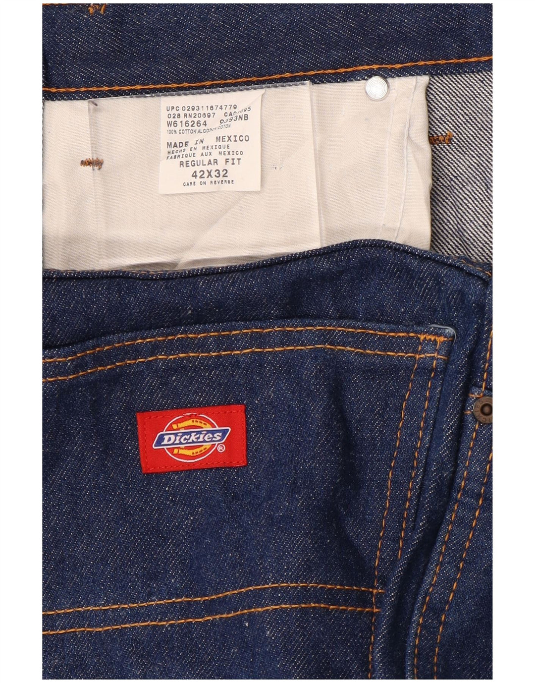 DICKIES Jean droit coupe droite W42 L34 homme bleu coton
