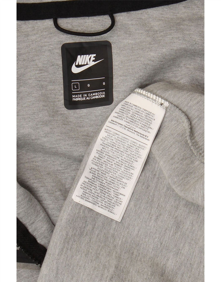 NIKE Pull à capuche zippé pour homme Grand coton gris