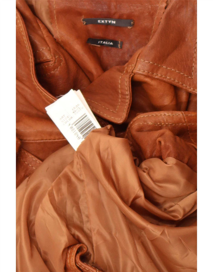 Extyn Veste en cuir courte pour femme IT 46 Large Marron