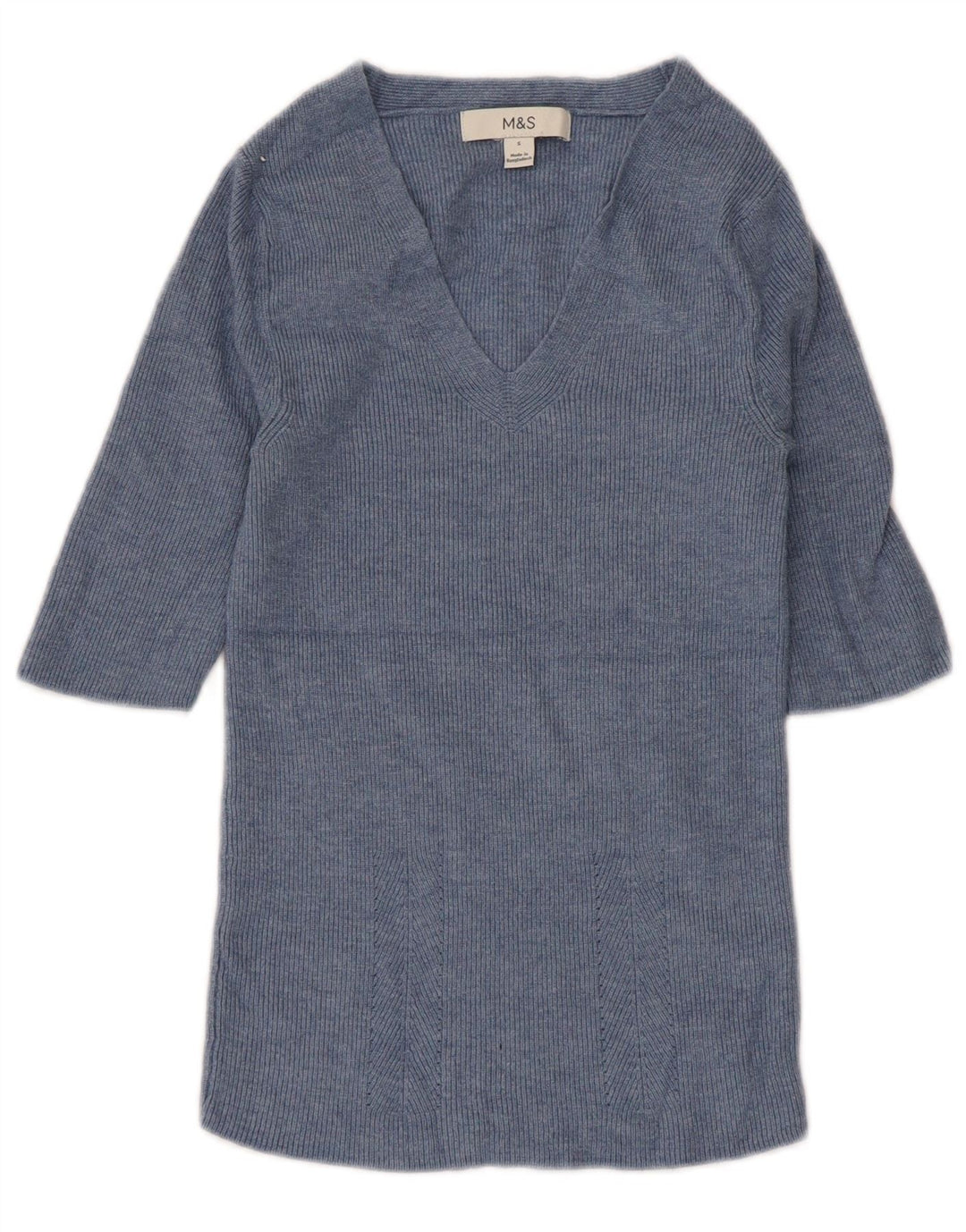 Marks & Spencer Chemisier Top UK 8 Small Bleu Viscose Femme