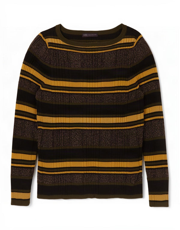 Marks & Spencer Pull col bateau pour femme UK 16 Large Multicolore