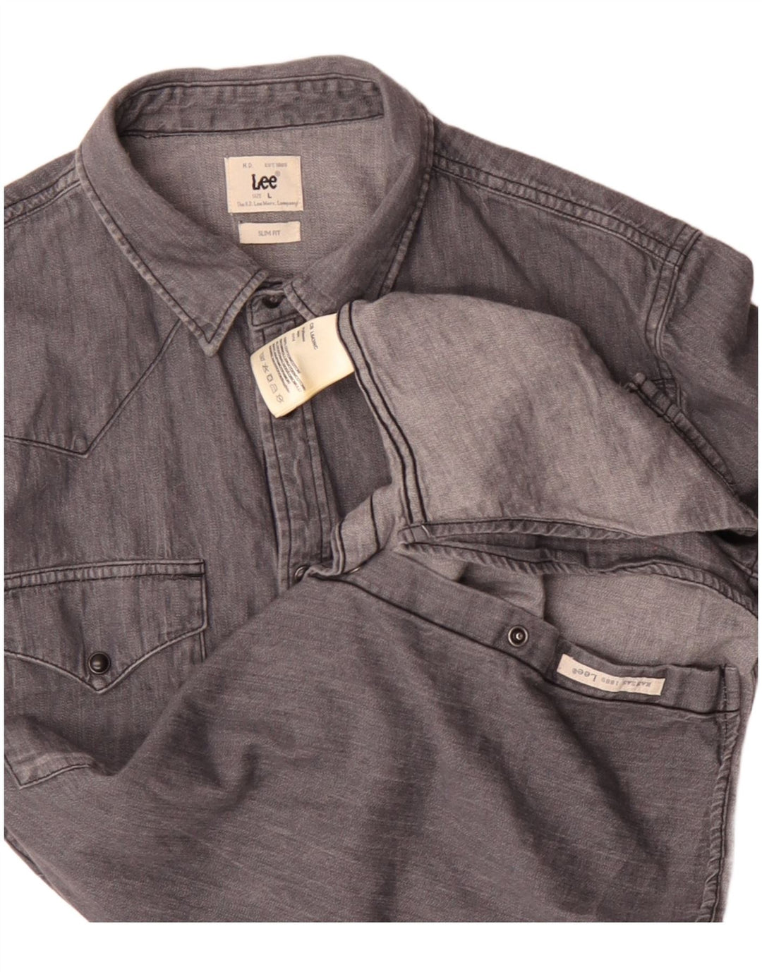 Lee Chemise en Jean Coupe Slim Homme Gris Coton