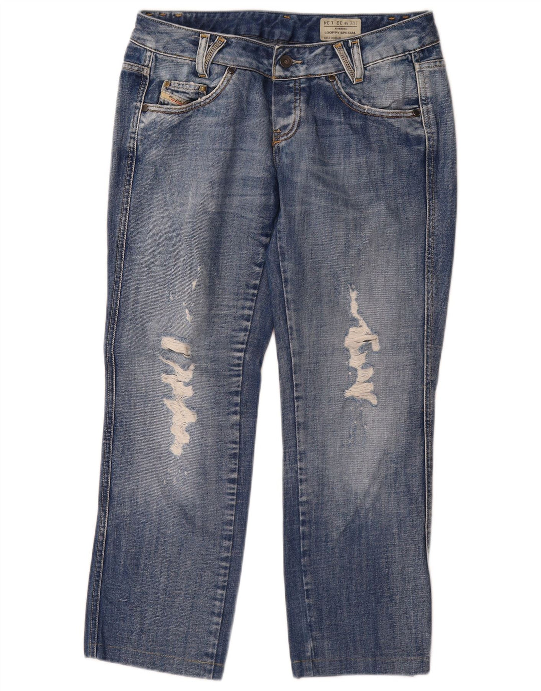 Diesel Jean droit Looppy vieilli W32 L26 en coton bleu pour femme