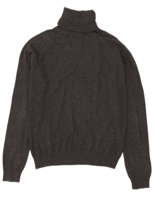 Zara Pull court à col roulé pour femme UK 12 Gris moyen Coton