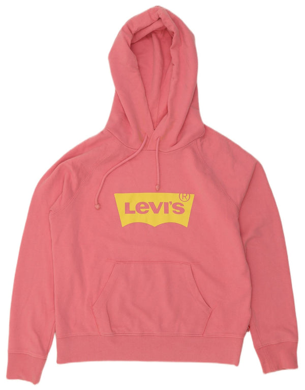 Levi's Pull à Capuche Graphique Femme UK 44 Coton Rose Moyen