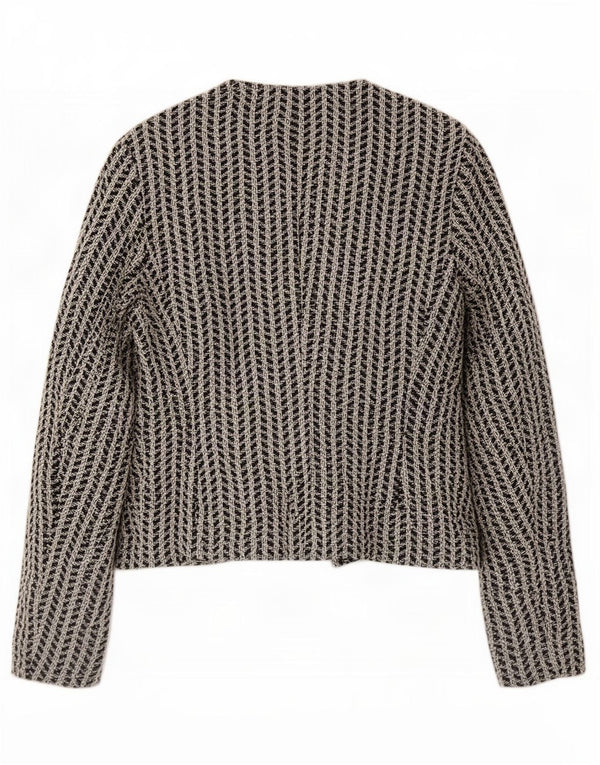 Hugo Boss Veste blazer ouverte surdimensionnée pour femme UK 10 Petit noir géométrique