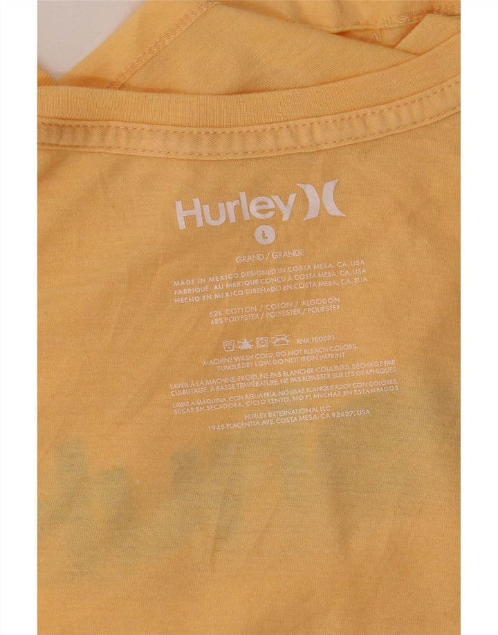 HURLEY T-Shirt Graphique Homme Grand Jaune Coton