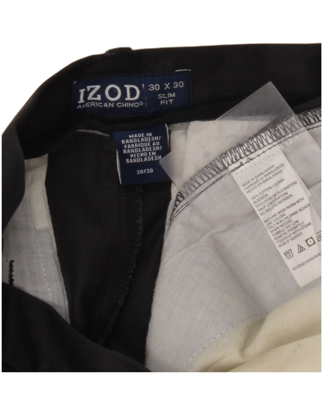 IZOD Pantalon Chino Slim Fit Homme W30 L30 Bleu Marine Coton