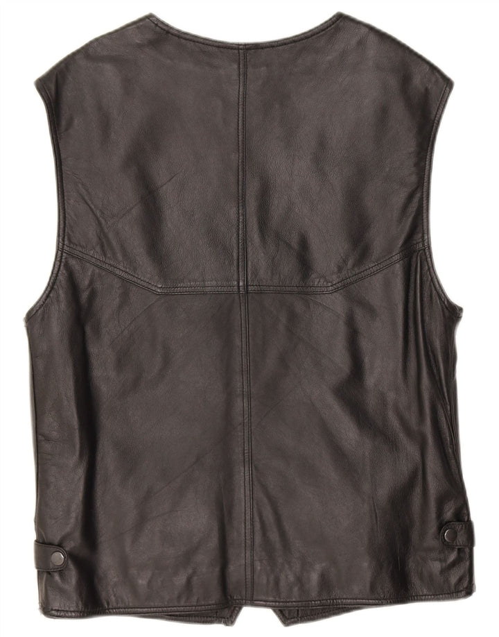 gilet en cuir homme vintage IT 48 Petit Noir