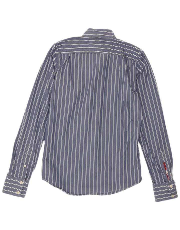 Superdry Chemise Homme Bleu Moyen Rayé Coton