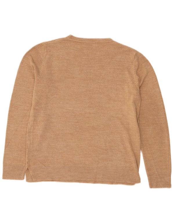 Marks & Spencer Pull à col rond pour femme UK 14 Acrylique beige moyen