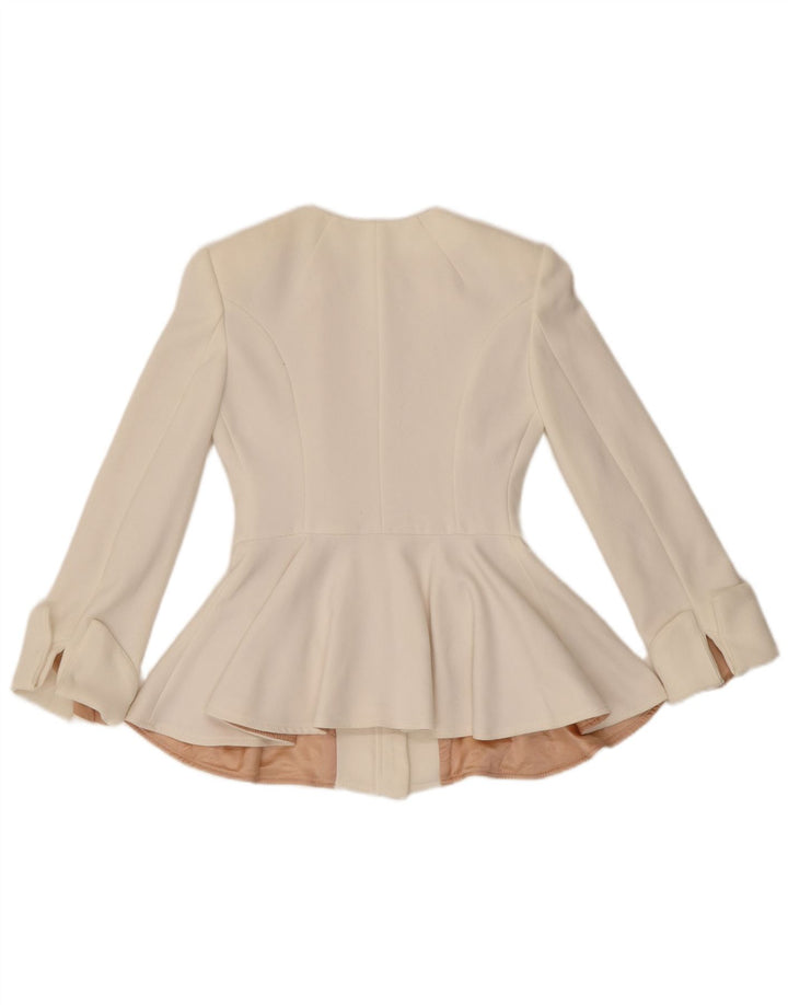 Veste blazer zippée pour femme Elisabetta Franchi IT 38 XS Blanc Polyester