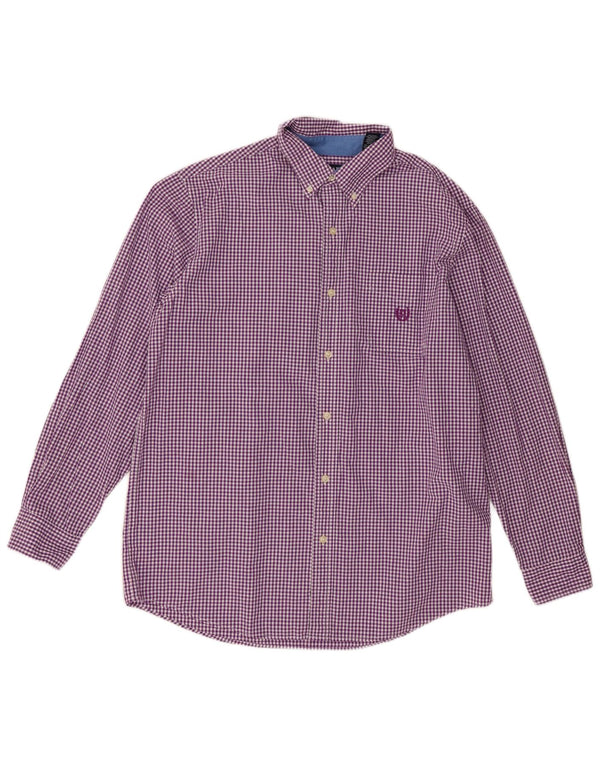 Chaps Chemise Homme Large Vichy Violet Coton