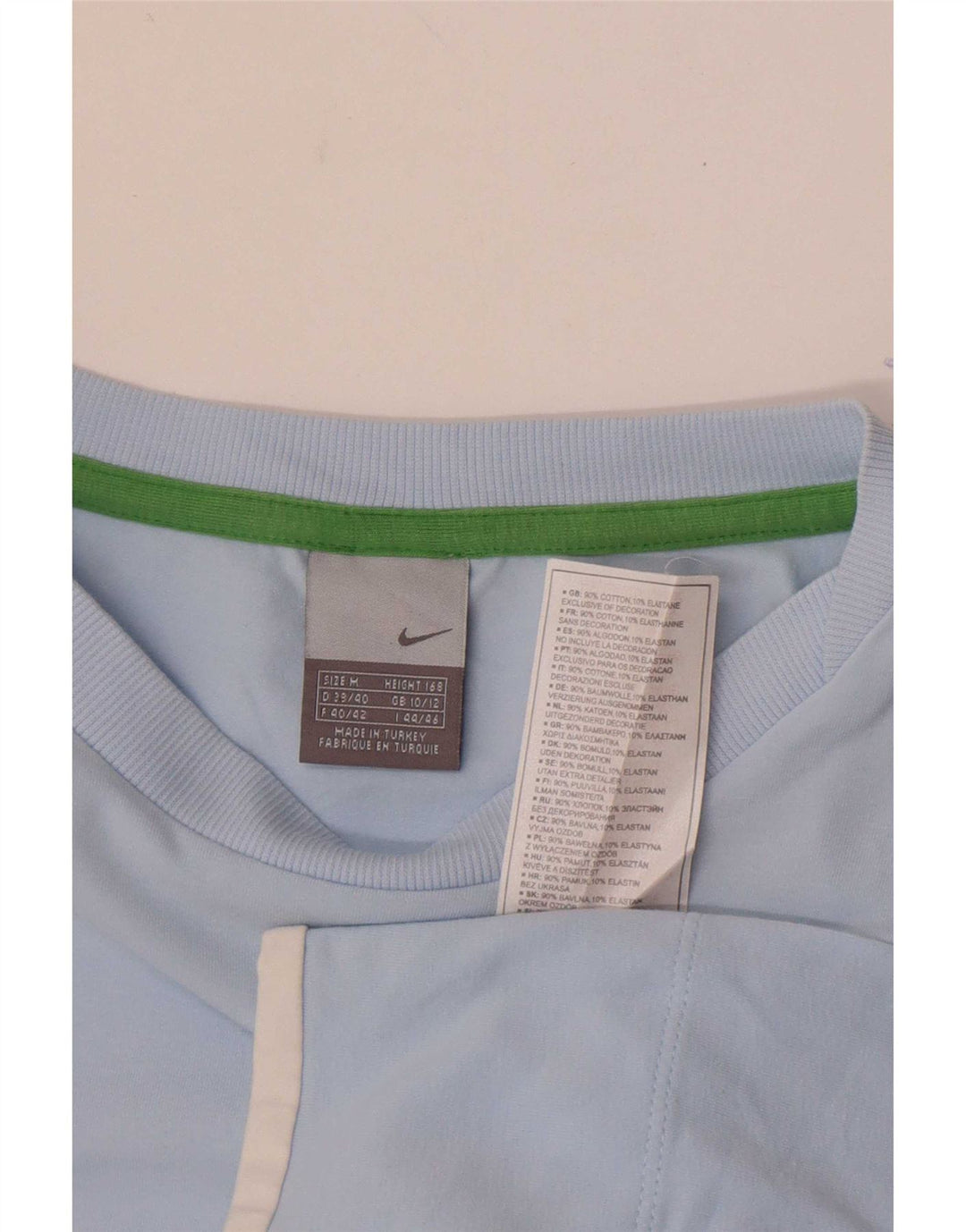 Nike Haut à manches longues pour femme UK 10/12 Bleu moyen Coton