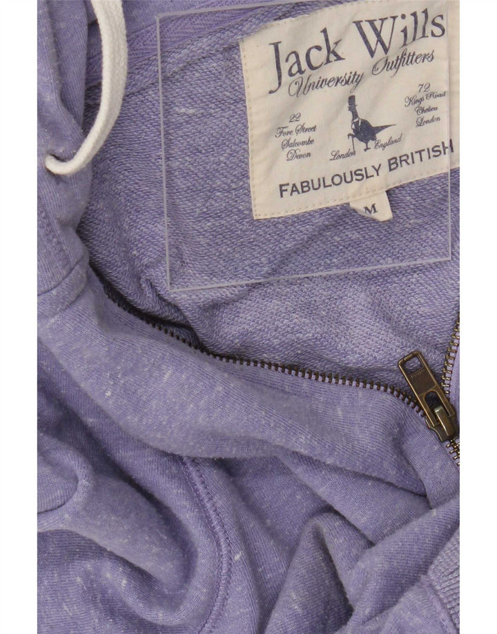 Jack Wills Pull à capuche zippé graphique pour homme en polyester moucheté violet moyen