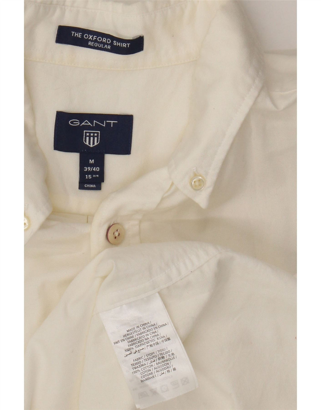 Gant Chemise à manches courtes pour homme, coupe régulière, taille 39/40 15 3/4, blanc moyen