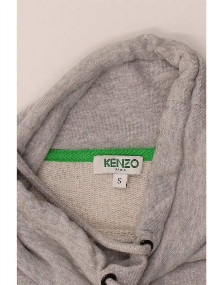 KENZO Womens Oversized 3/4 Sleeve Sweatshirt Jumper UK 10 Small Grey Vintage Kenzo and Second-Hand Kenzo from Messina Hembry 