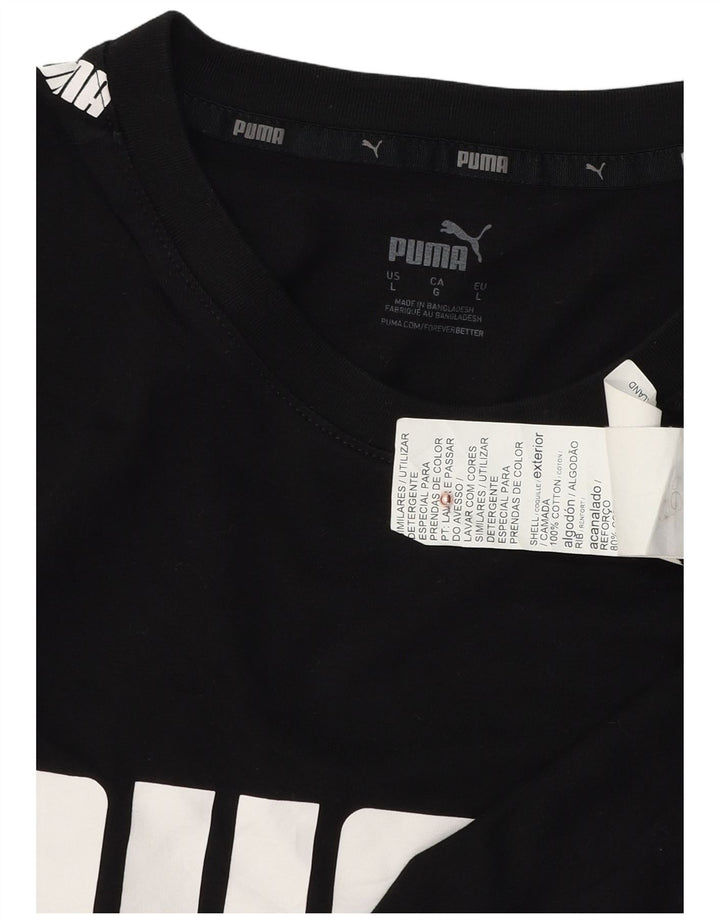 Puma T-shirt graphique pour hommes, grand, noir, coton