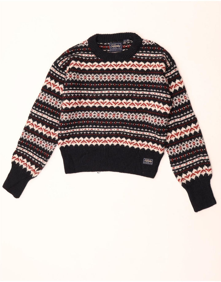 Superdry Pull ras du cou pour femme UK 14 Large Multicolore