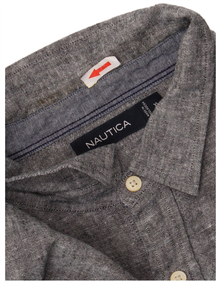 Chemise Homme Nautica XL Lin Gris Moucheté