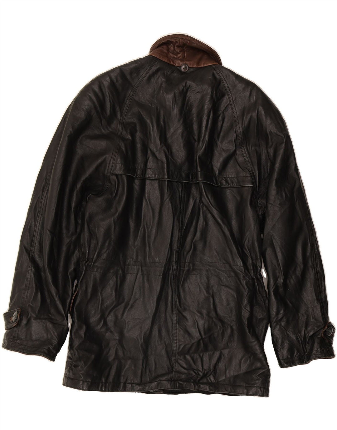 VINTAGE Veste en cuir homme IT 50 Large Noir