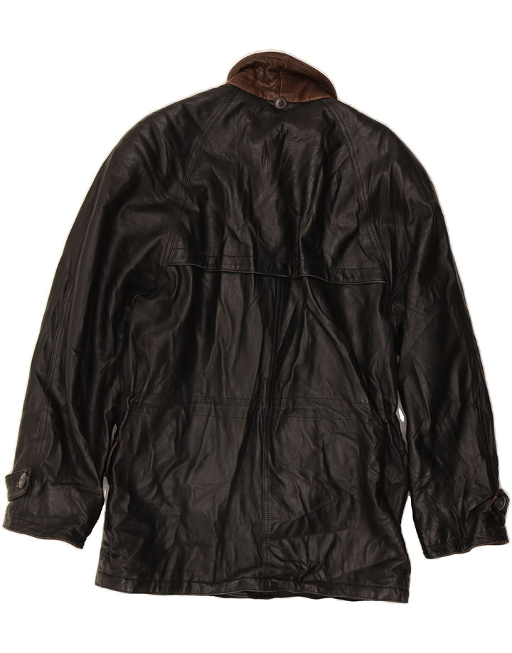 VINTAGE Veste en cuir homme IT 50 Large Noir