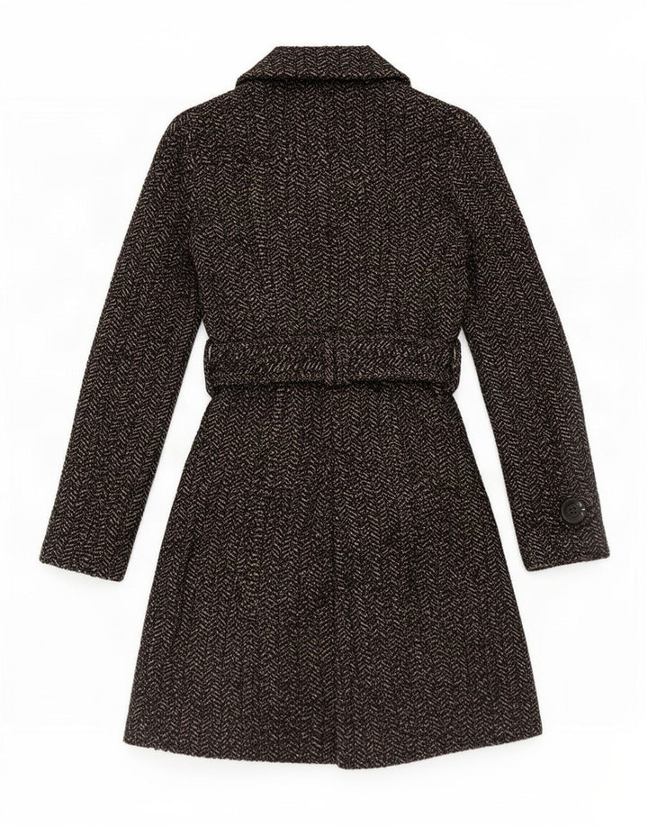 Zara Manteau croisé pour femme UK 10 Petit chevron gris