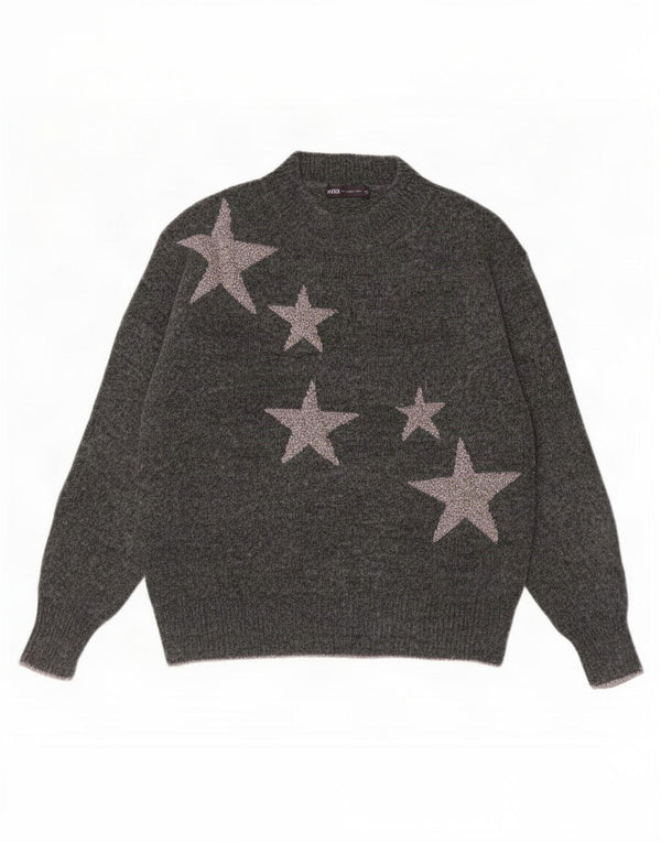 Marks & Spencer Pull graphique à col roulé pour femme UK 6 XS Gris