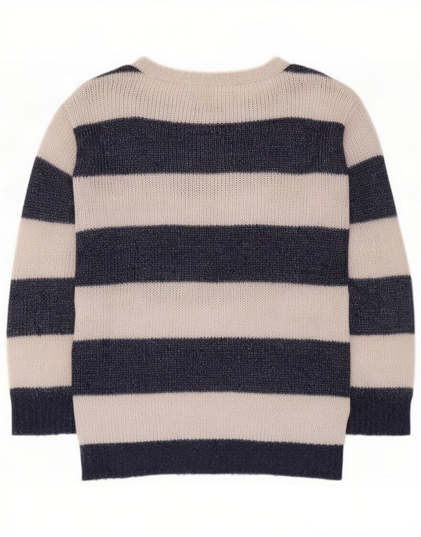 Oasis Pull col bateau pour femme UK 14 Nylon rayé gris moyen