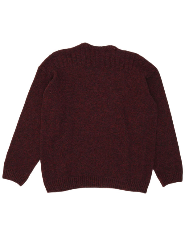 Lacoste Pull col V pour homme Taille 7 2XL Laine bordeaux