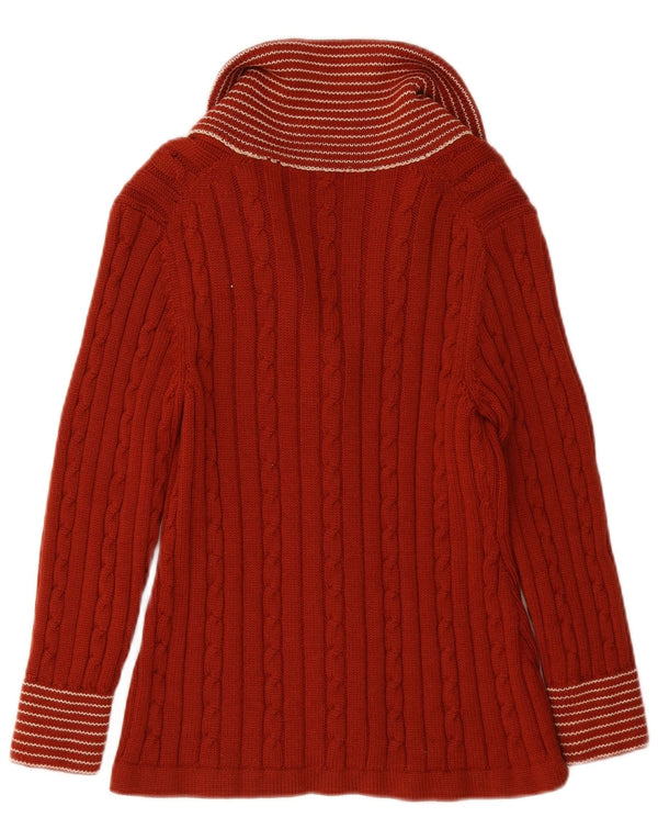 vintage Womens Cardigan Sweater UK 10 Petit Rayé Rouge
