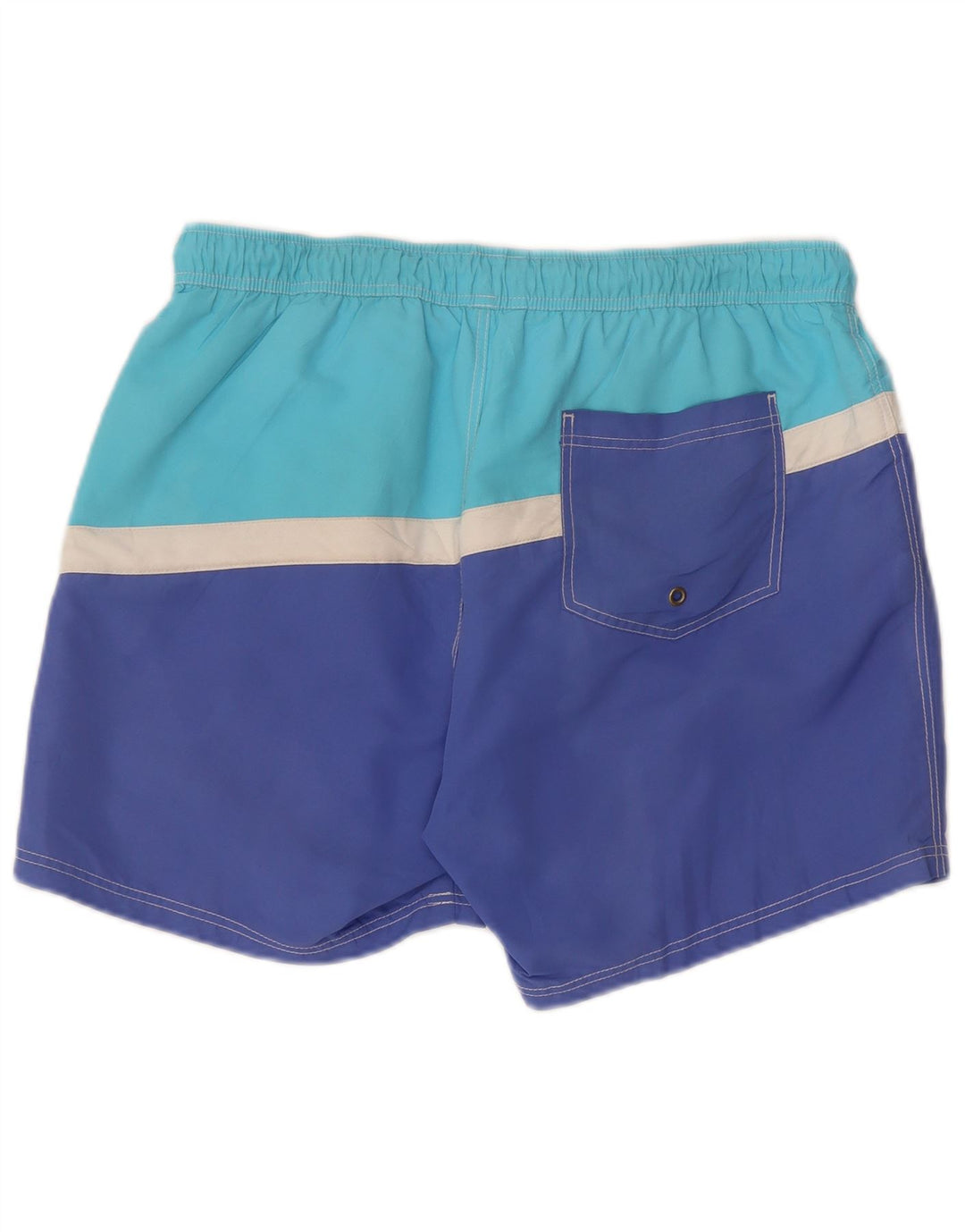 Benetton Short de Bain Graphique Homme Large Bleu Colorblock