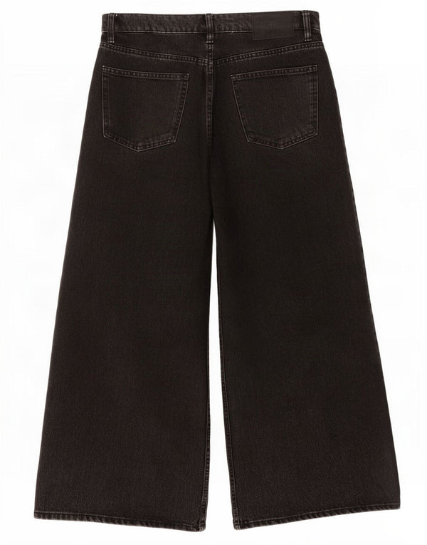 Zara Jean court taille haute jambe large pour femme EU 44 XL W34 L24 Noir