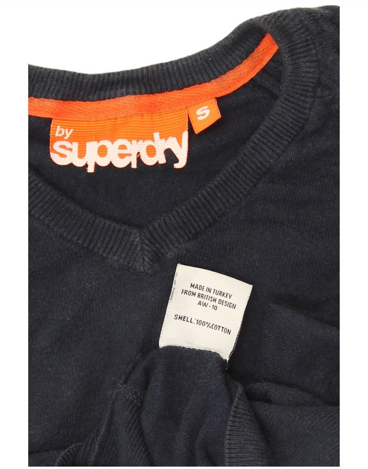 Superdry Pull col V pour homme en coton bleu marine Petit