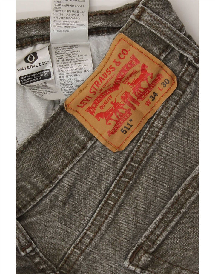 Levi's Jean Slim 511 Homme Marron Coton W34 L30