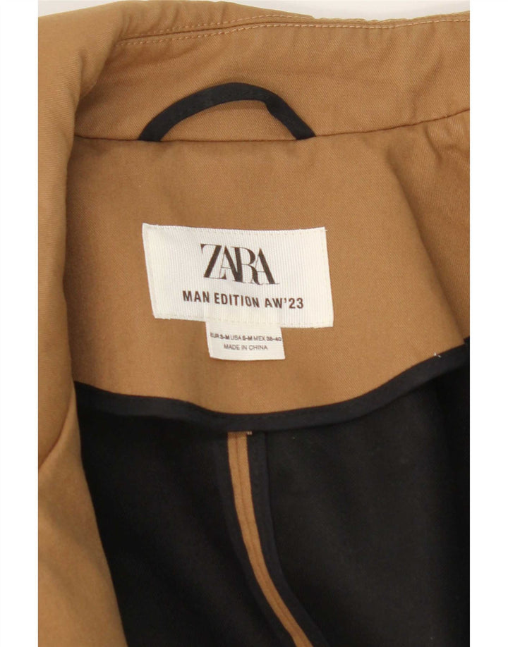 Zara Manteau Homme UK 38 Polyester Beige Moyen