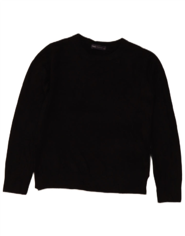 Marks & Spencer Pull à col rond pour femme UK 12 Acrylique noir moyen
