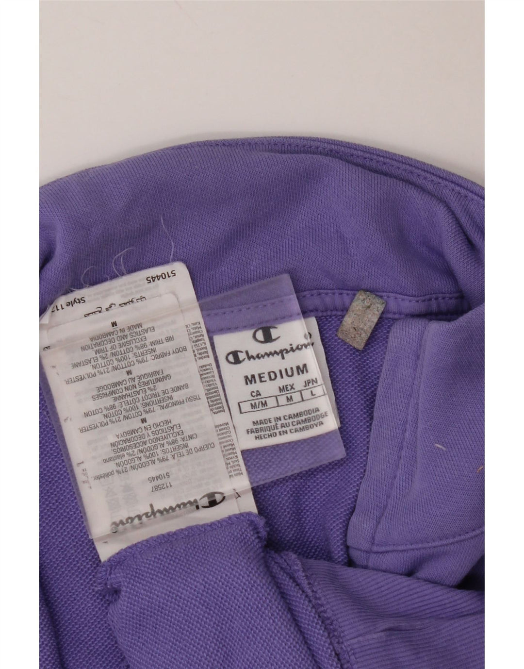CHAMPION Veste de survêtement pour femme UK 14 Violet moyen en coton