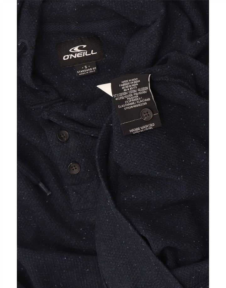 O'Neill Pull à capuche à col boutonné pour homme Petit coton bleu marine