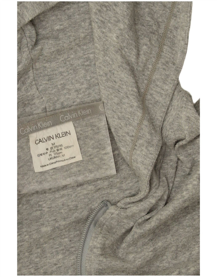 Calvin Klein Pull à capuche zippé pour homme en coton gris moyen