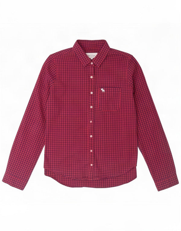 Abercrombie & Fitch Chemise femme UK 14 Medium Red Vichy Cotton