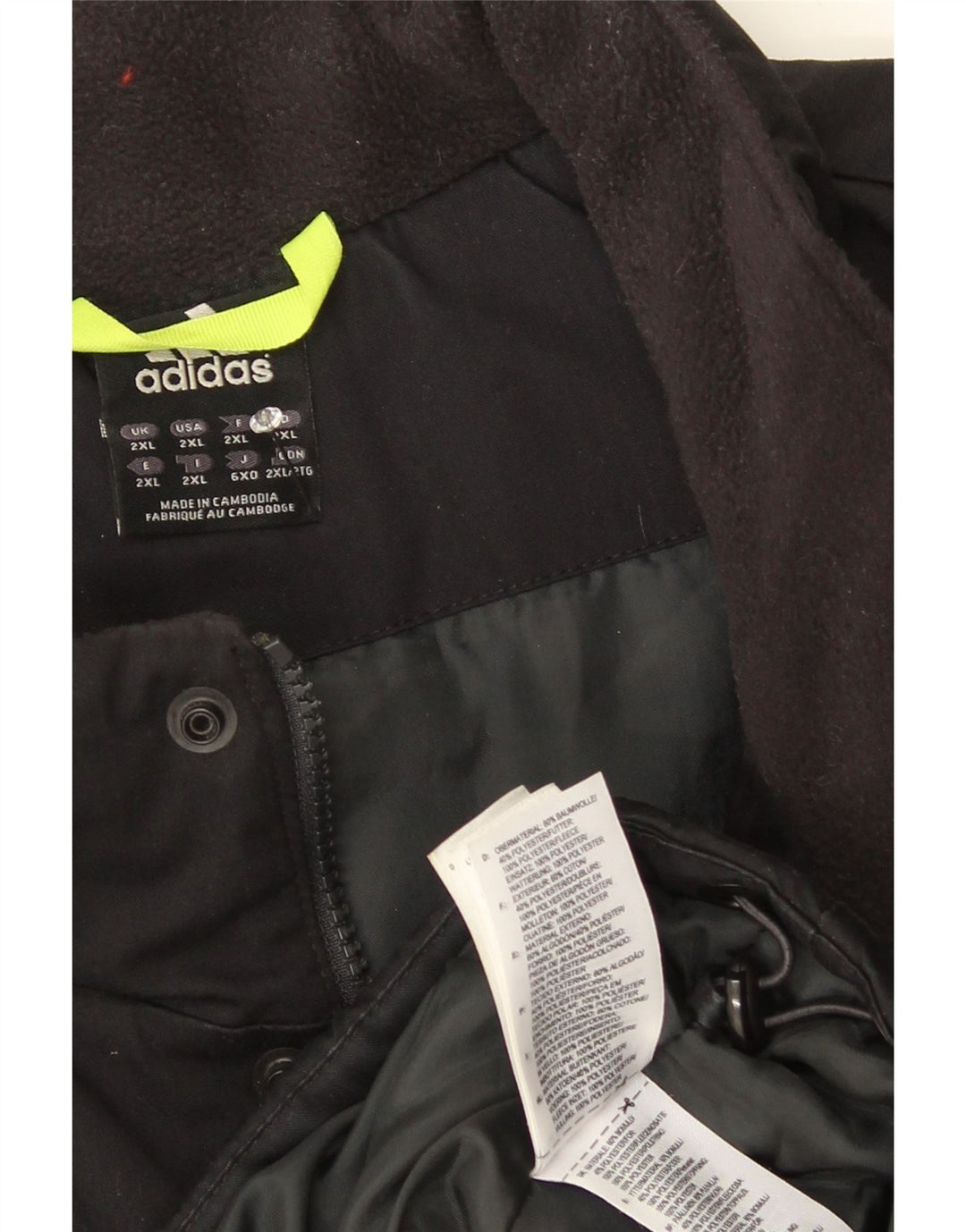 Adidas Veste coupe-vent pour homme UK 44 2XL Noir Coton
