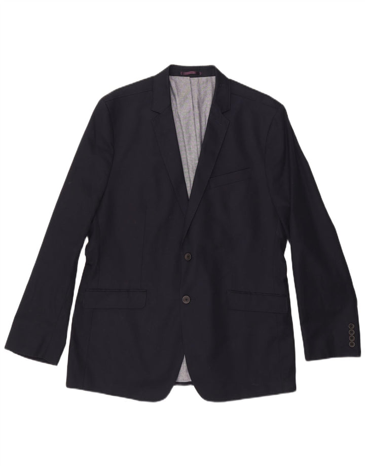 Ben Sherman Veste blazer à 2 boutons pour homme UK 44 2XL Bleu marine Coton