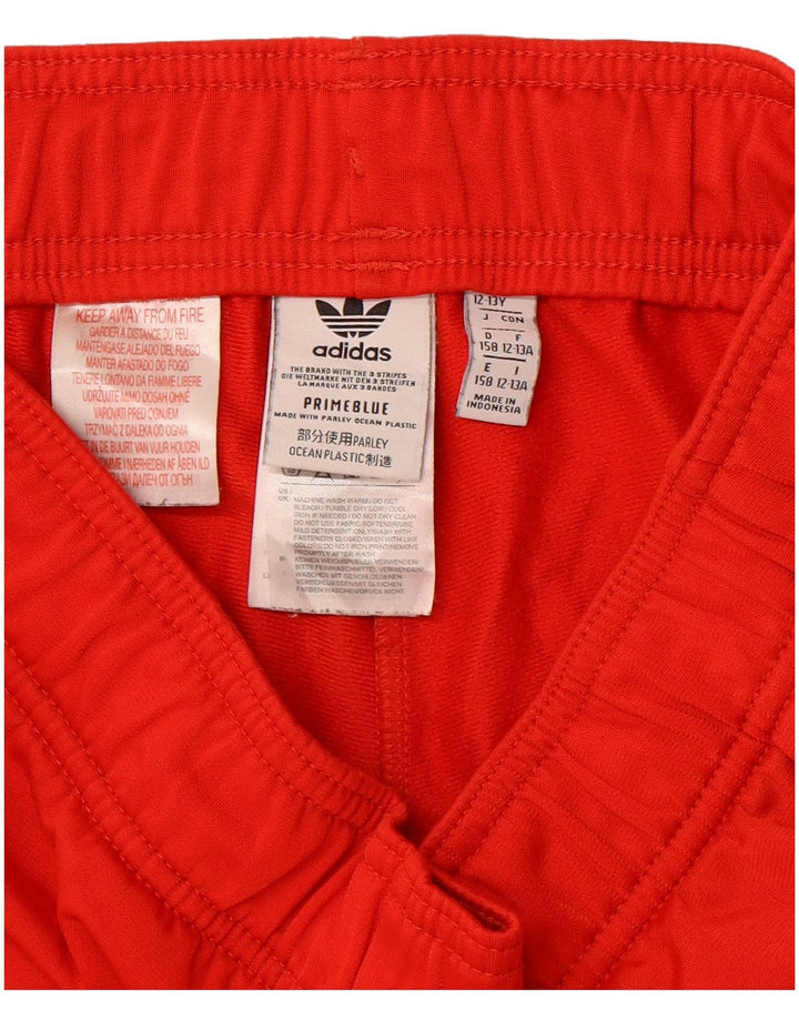 ADIDAS Boys Tracksuit Trousers Joggers 12-13 Years Red Polyester